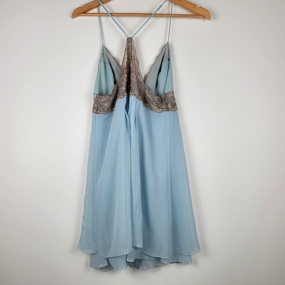Victoria Secret Baby Blue Lace Babydoll Teddy size Large - Picture 7 of 9